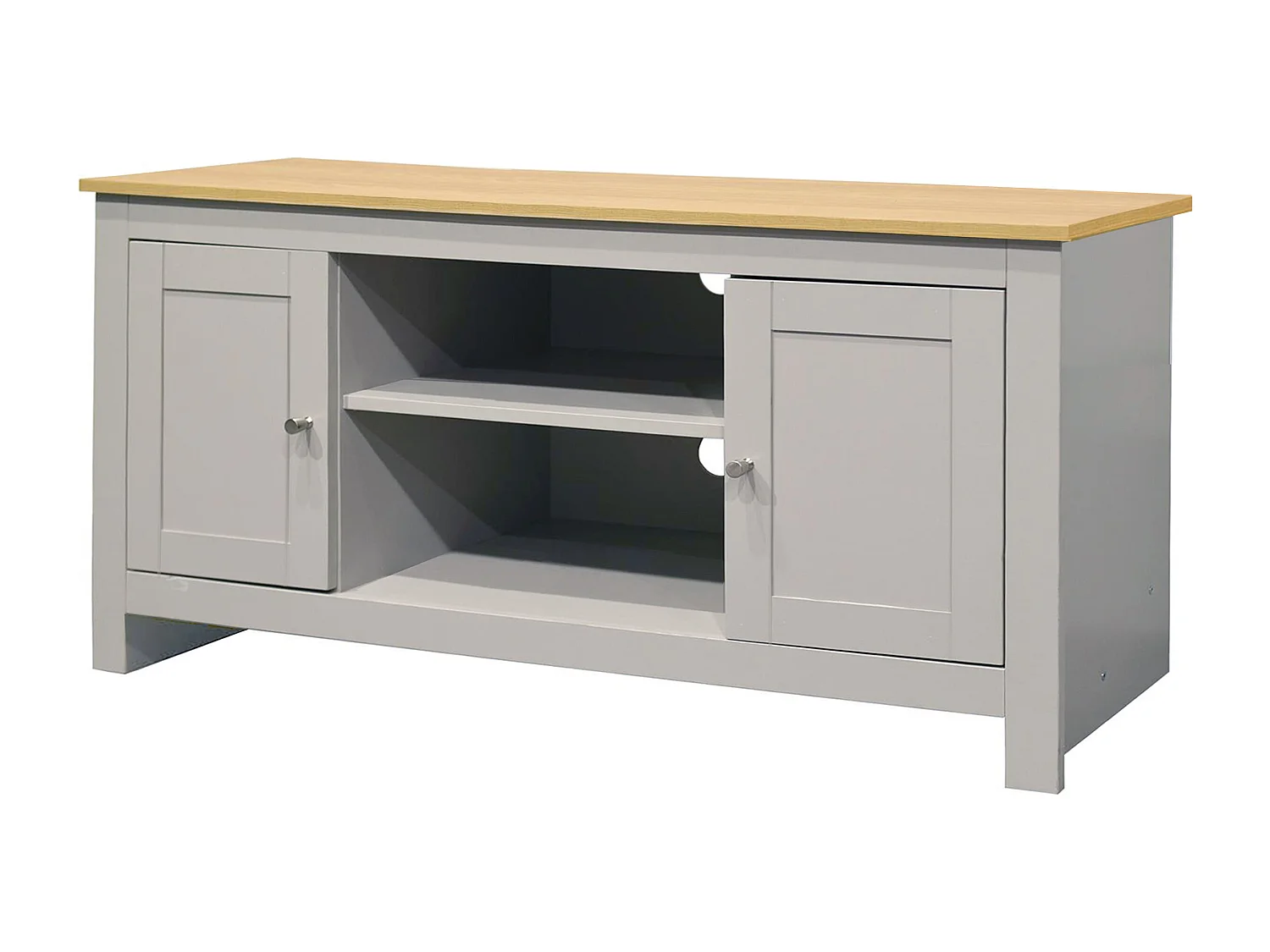 Porta TV a 2 ante in MDF rovere e grigio