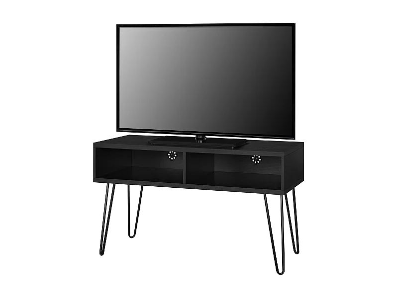 Athena | Armário TV com 2 compartimentos em efeito mármore preto