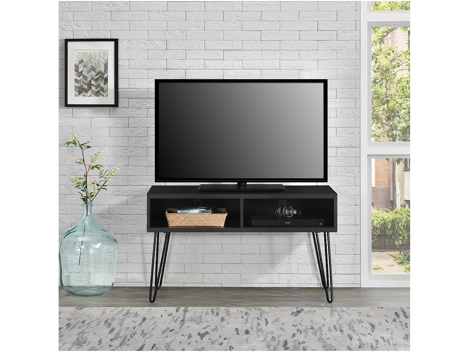 Owen | Mobile TV con 2 vani in effetto rovere