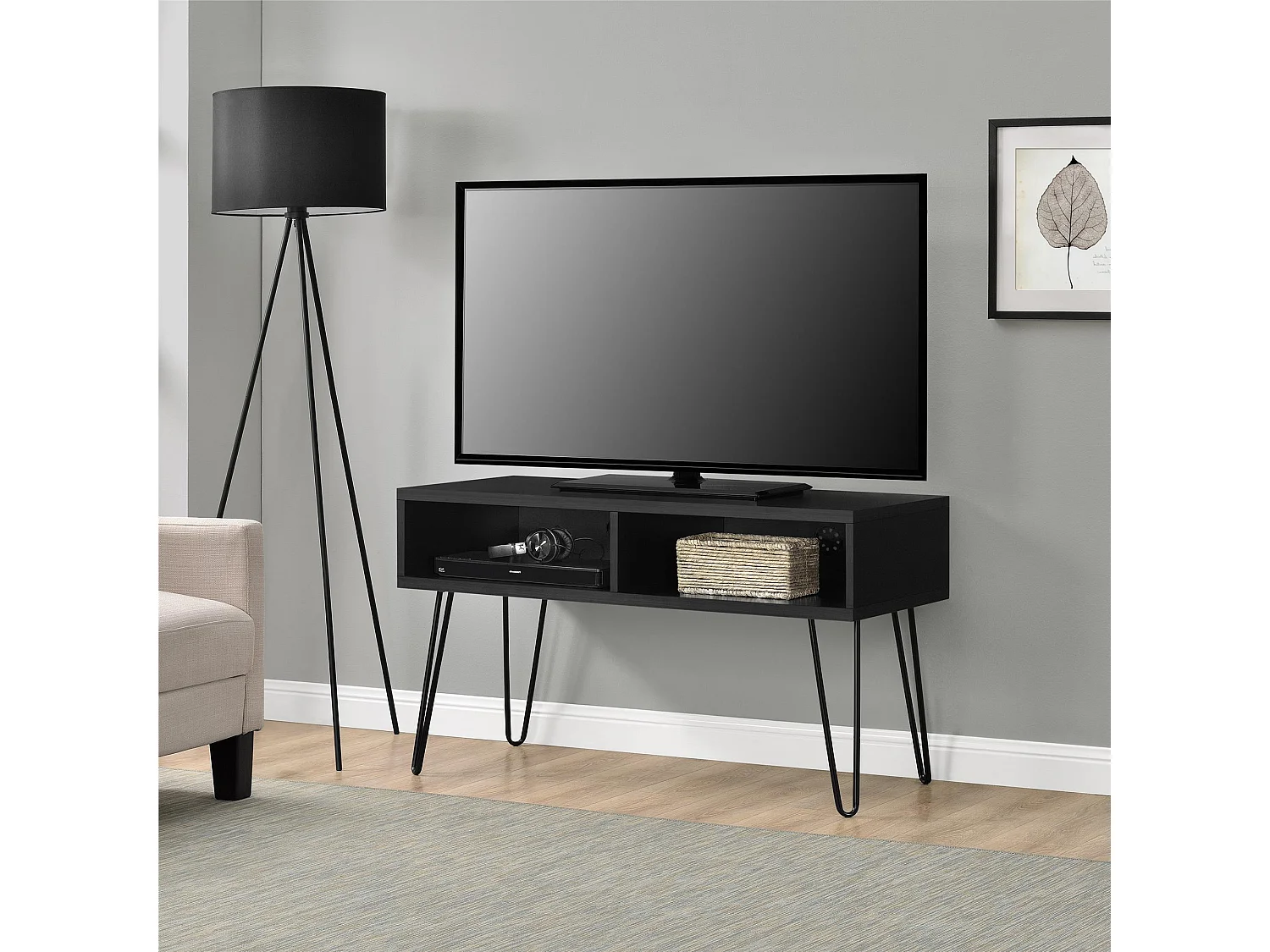 Owen | Mobile TV con 2 vani in effetto rovere