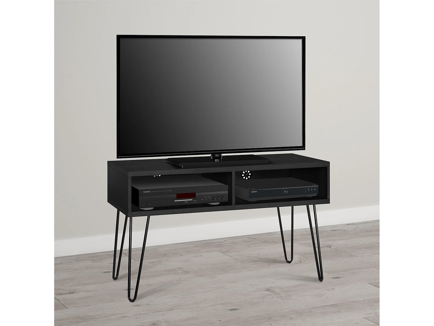 Owen | Meuble TV avec 2 compartiments en aspect chêne