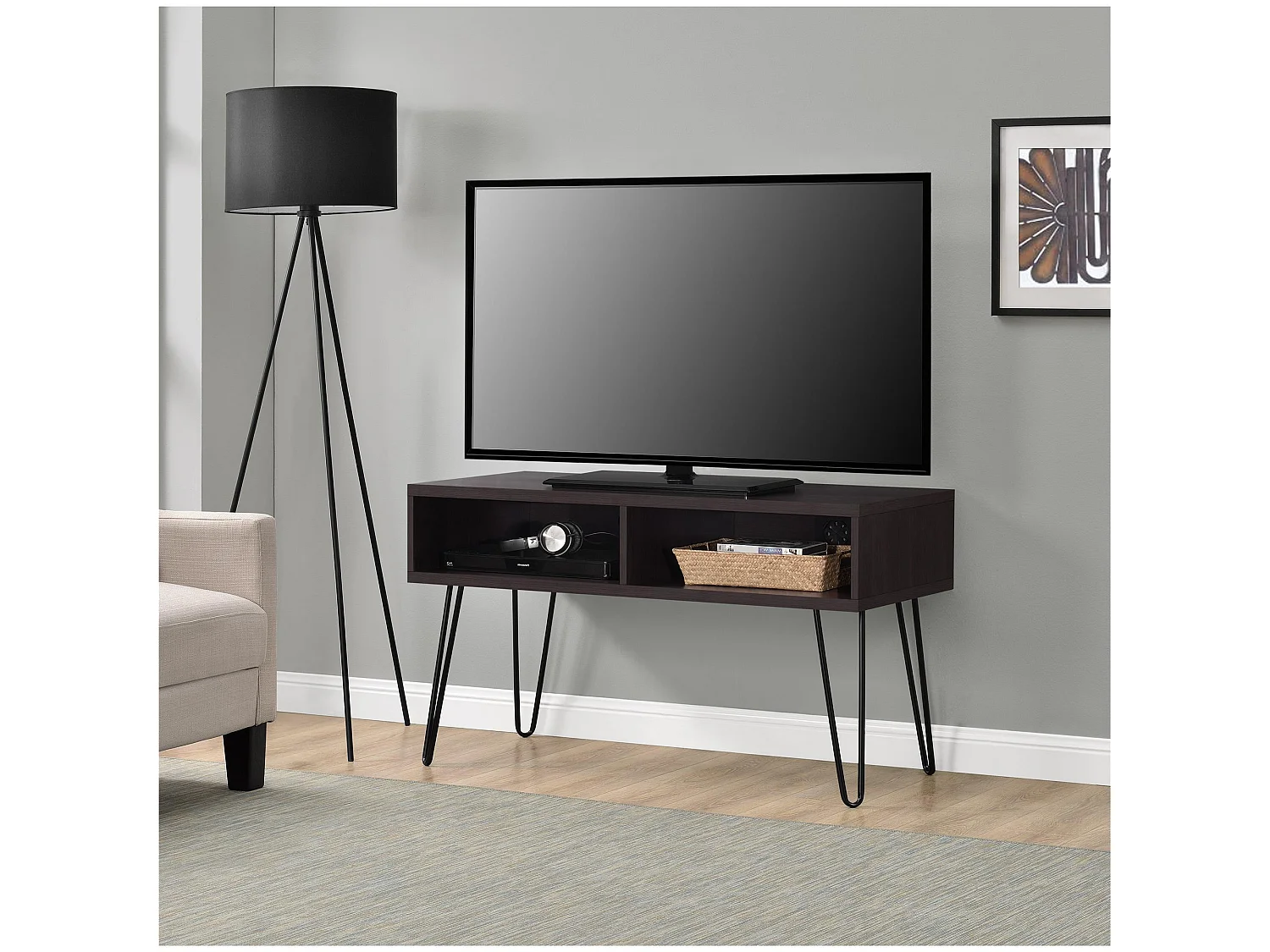 Porta tv in truciolare laminato marrone