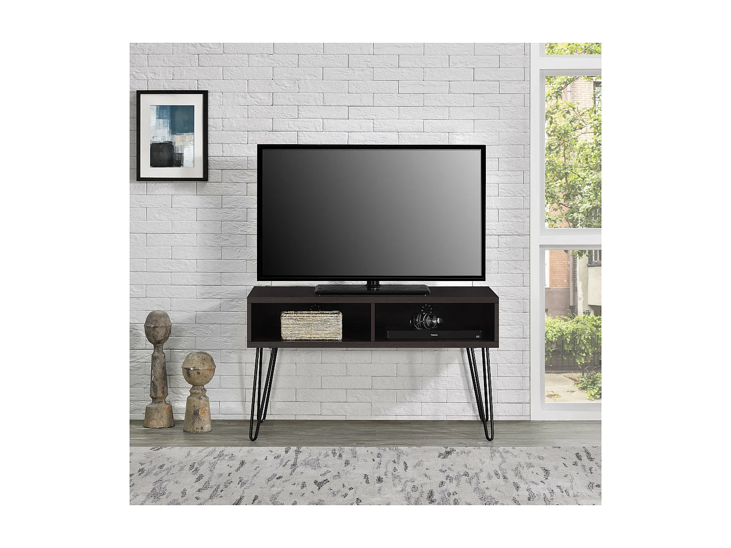 Porta tv in truciolare laminato marrone