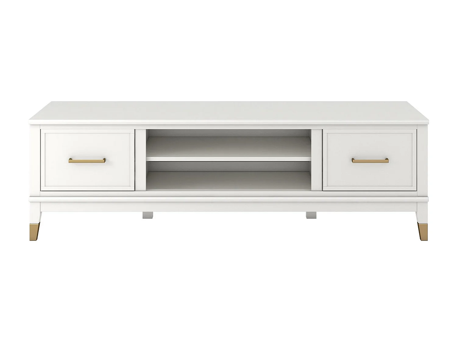 Westerleigh | Bureau avec 2 tiroirs en MDF blanc