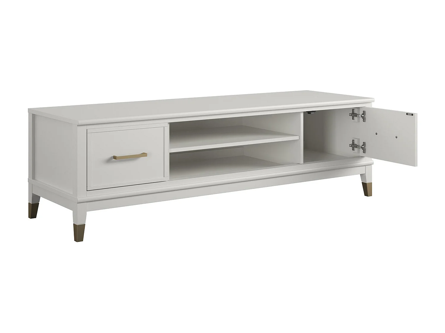 Westerleigh | Bureau avec 2 tiroirs en MDF blanc