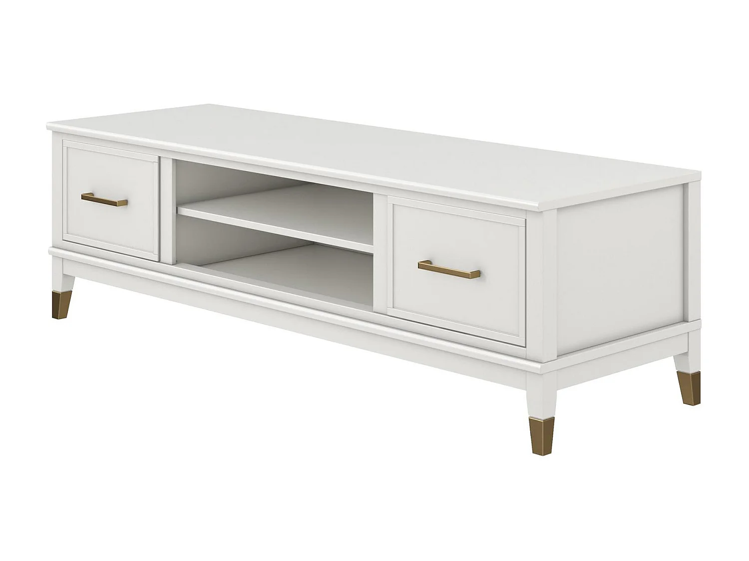 Westerleigh | Bureau avec 2 tiroirs en MDF blanc
