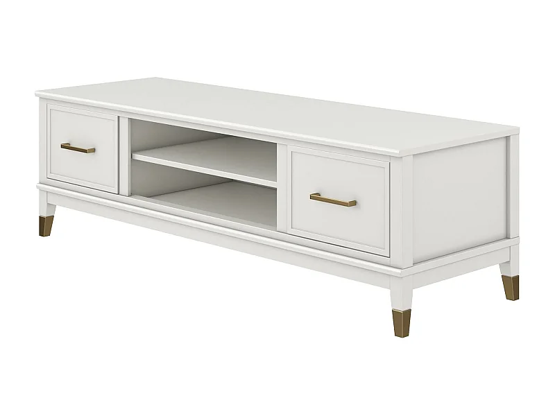 Westerleigh | Bureau avec 2 tiroirs en MDF blanc