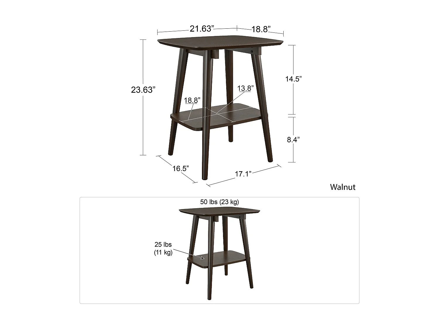Tavolo d'accento in noce MDF