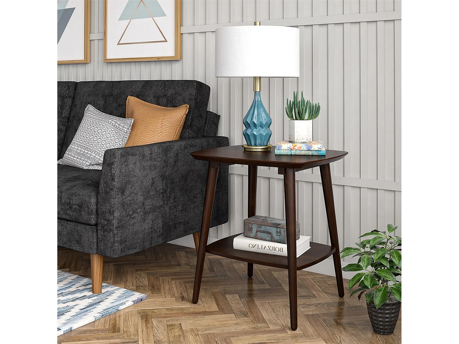 Brittany | Table d'appoint en MDF noyer