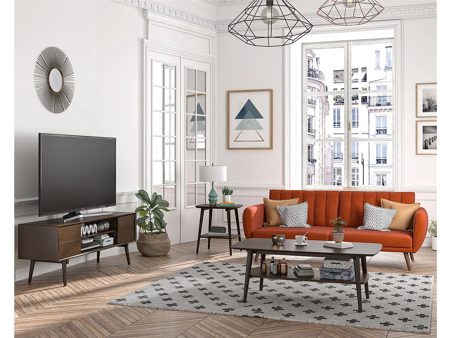 Brittany | Table d'appoint en MDF noyer