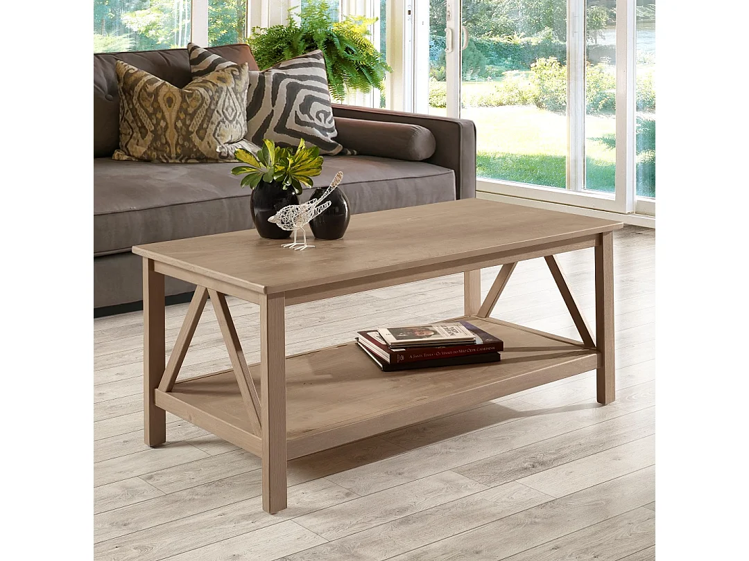 Titian | Table basse avec 1 étagère en pin gris