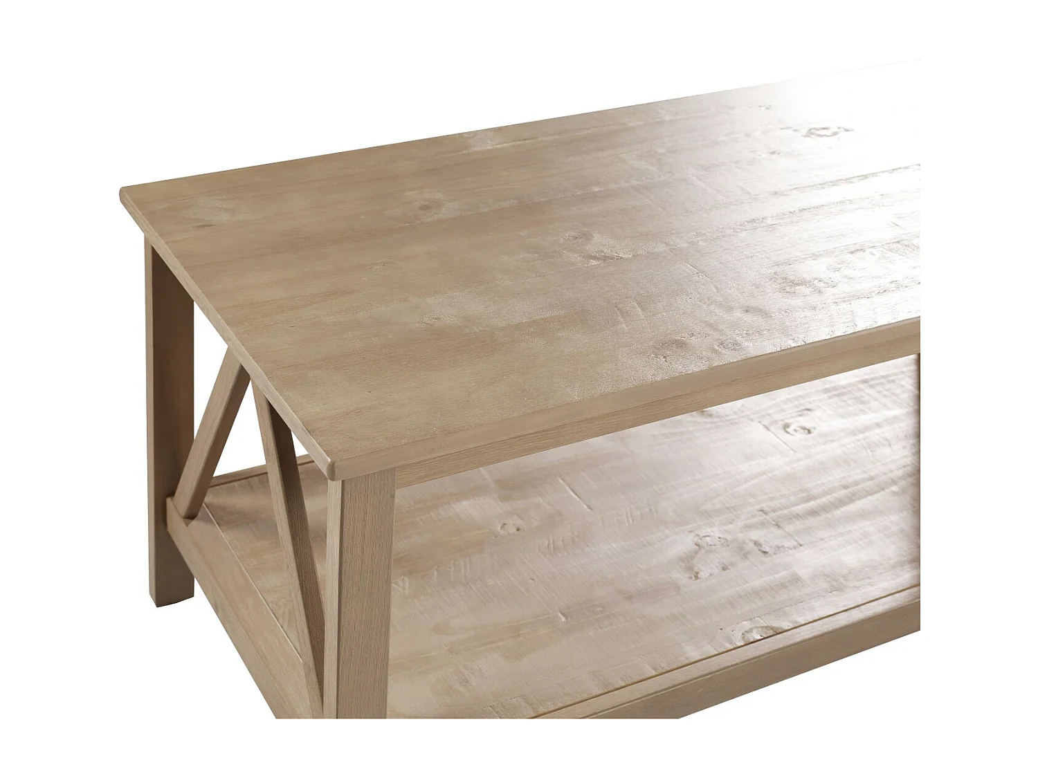 Titian | Table basse avec 1 étagère en pin gris