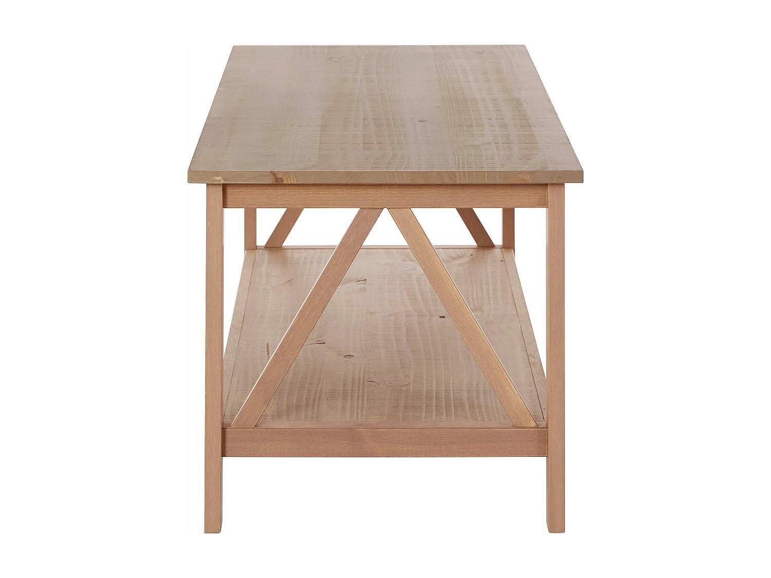 Titian | Table basse avec 1 étagère en pin gris