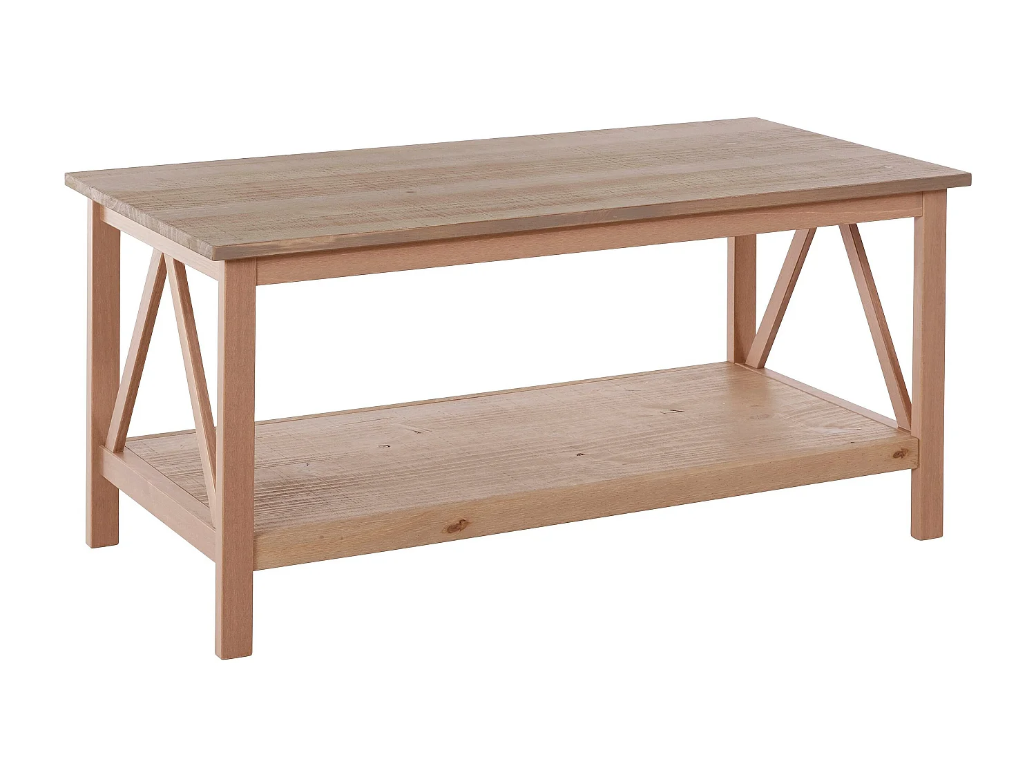 Titian | Table basse avec 1 étagère en pin gris