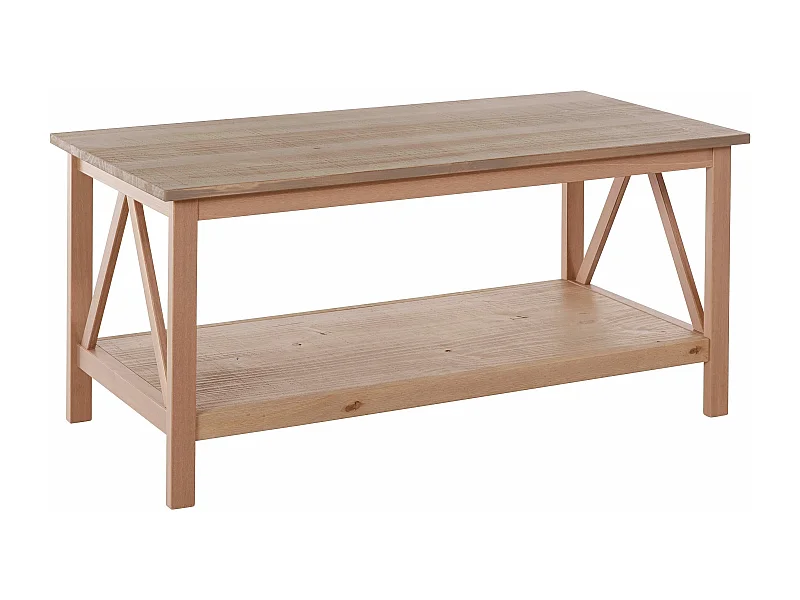 Titian | Table basse avec 1 étagère en pin gris