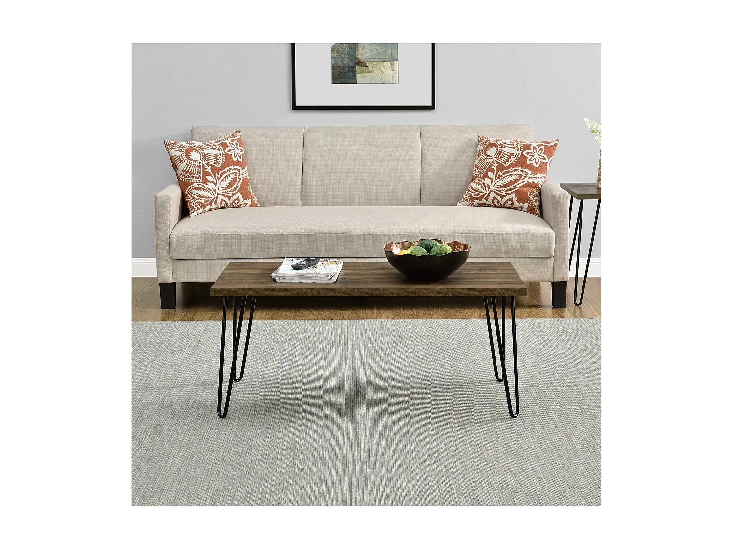 Mesa de cabeceira com 1 gaveta em aglomerado laminado de carvalho antiquado