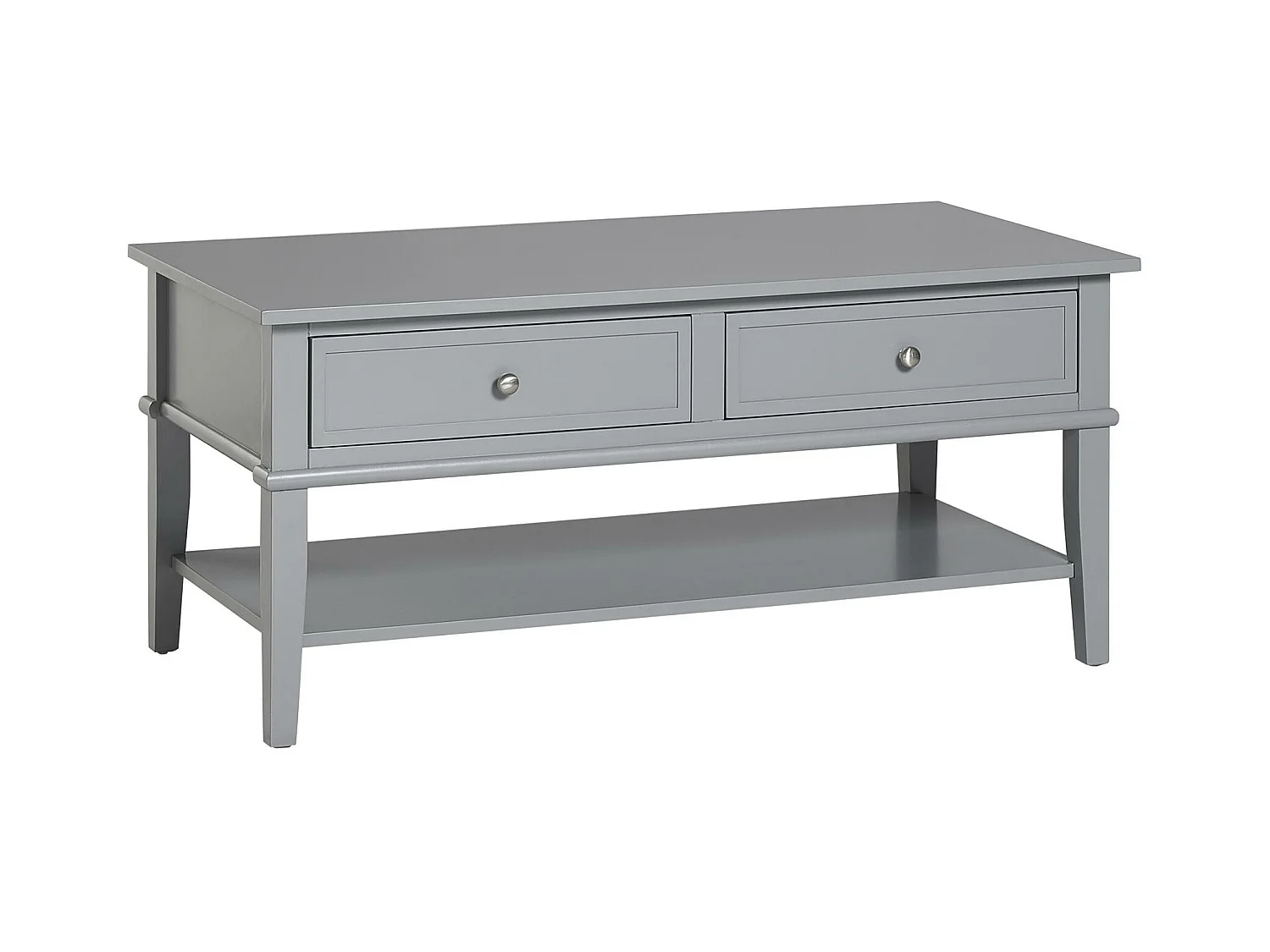 Franklin | Table basse avec 2 tiroirs en MDF gris