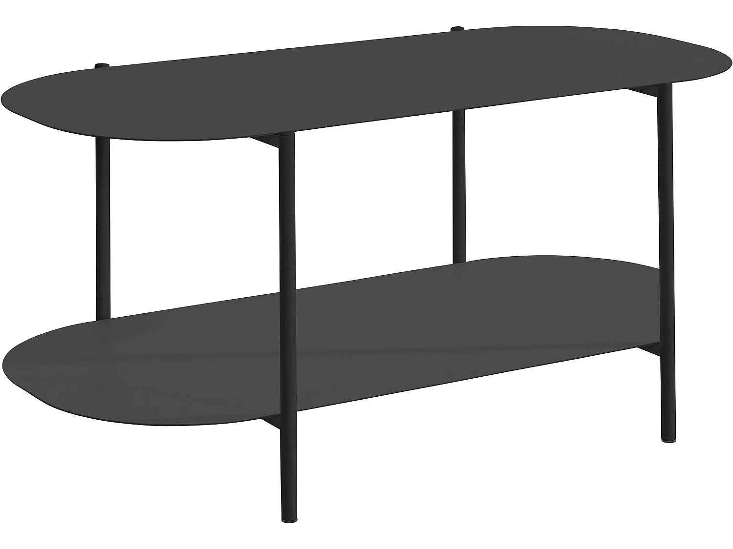 Mesa de centro con 1 estante en metal negro