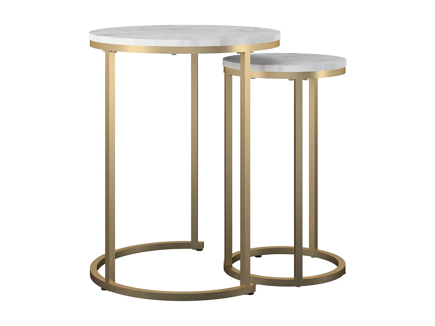 Amelia | Tables gigognes en MDF marbre blanc