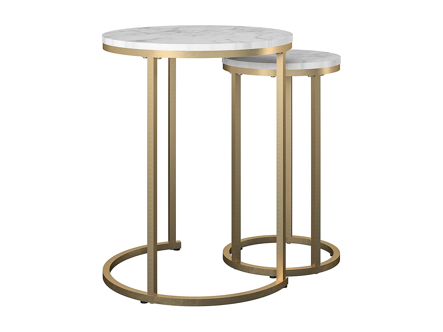 Amelia | Tables gigognes en MDF marbre blanc