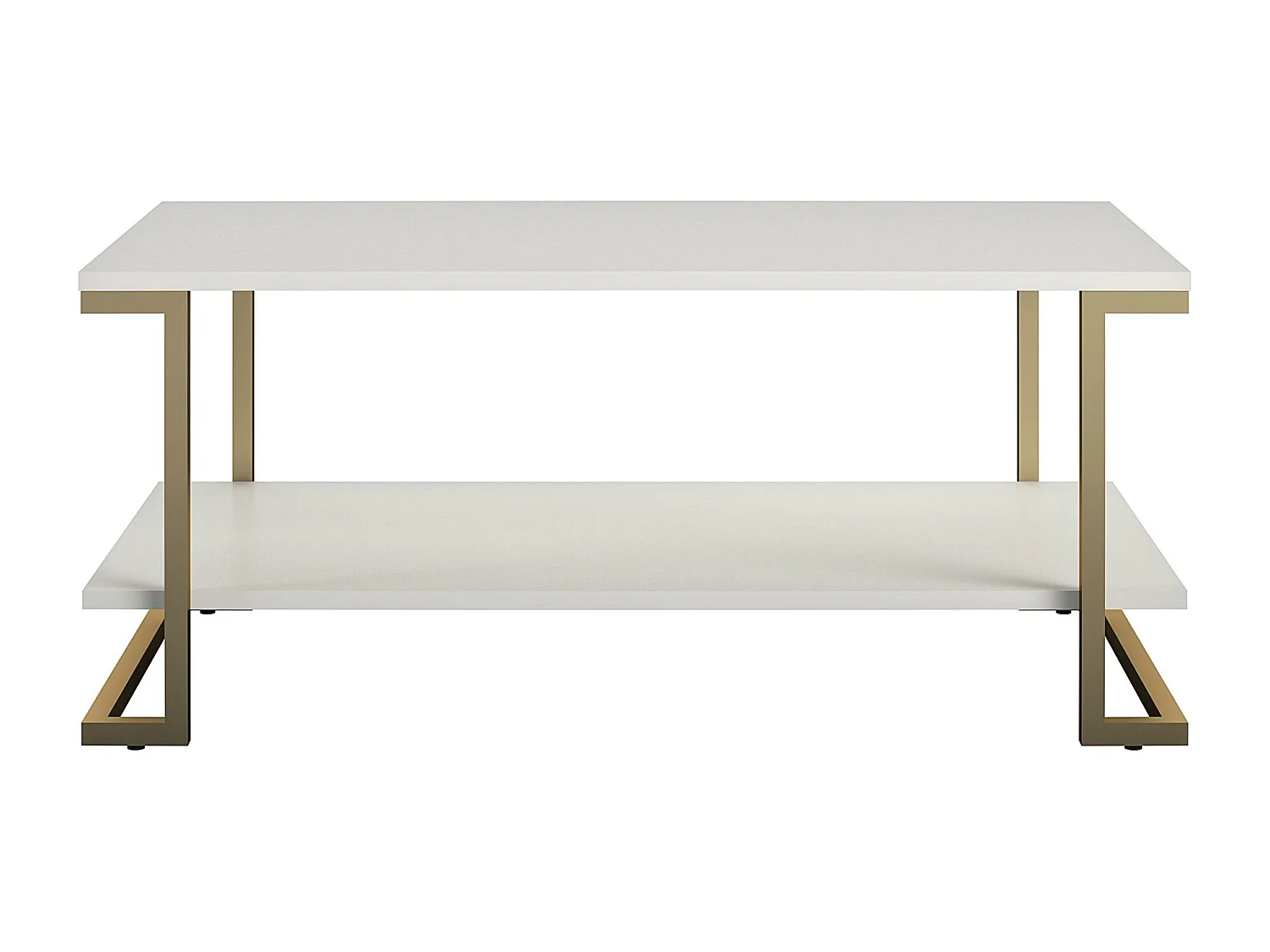 Mesa de centro con 1 estante en MDF blanco
