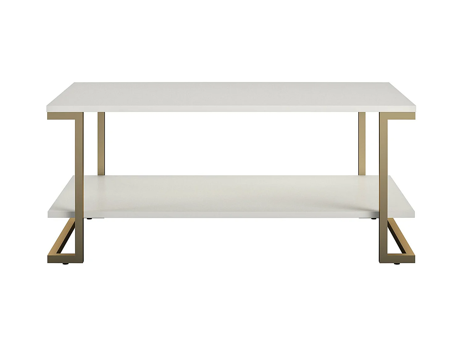 Camila | Table basse avec 1 étagère en MDF blanc