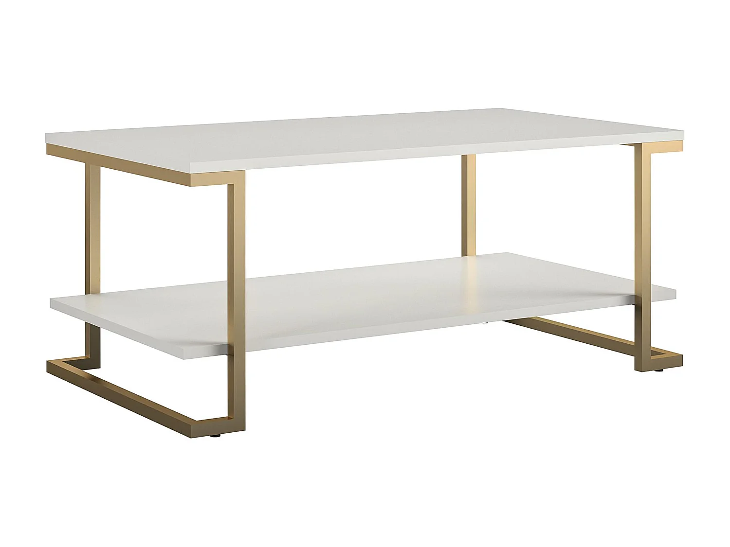Camila | Table basse avec 1 étagère en MDF blanc