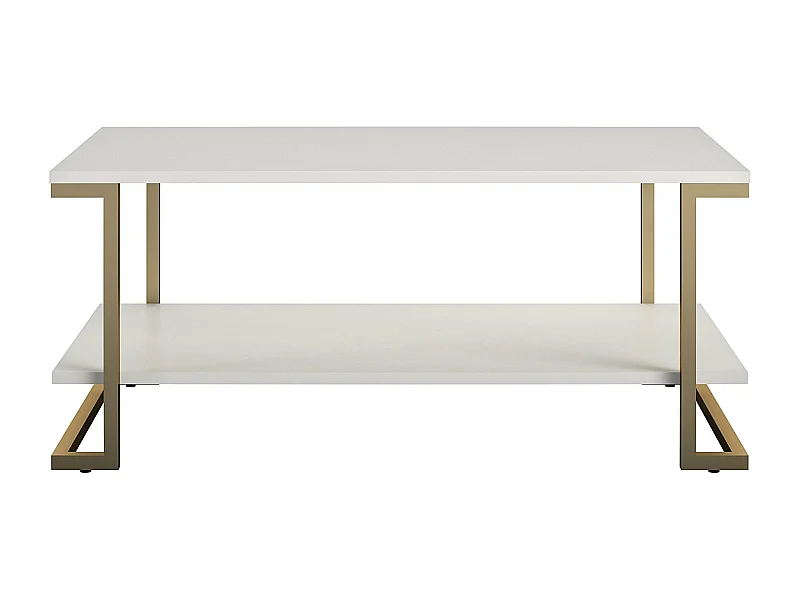 Camila | Table basse avec 1 étagère en MDF blanc