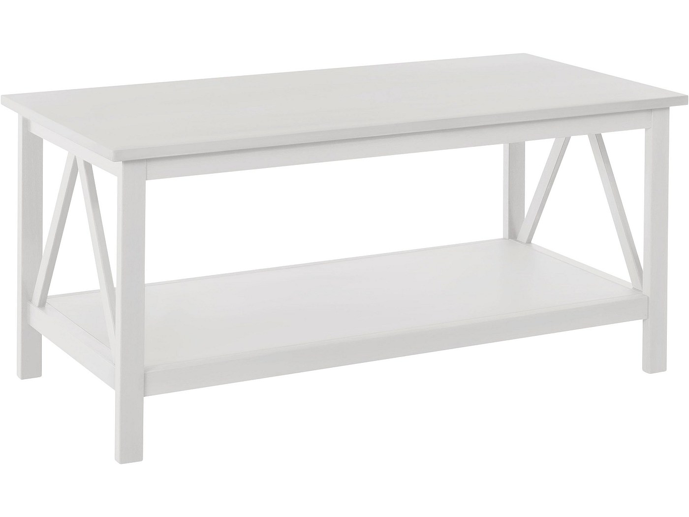 Table Basse en Pin Massif "Abigael" 75cm Blanc