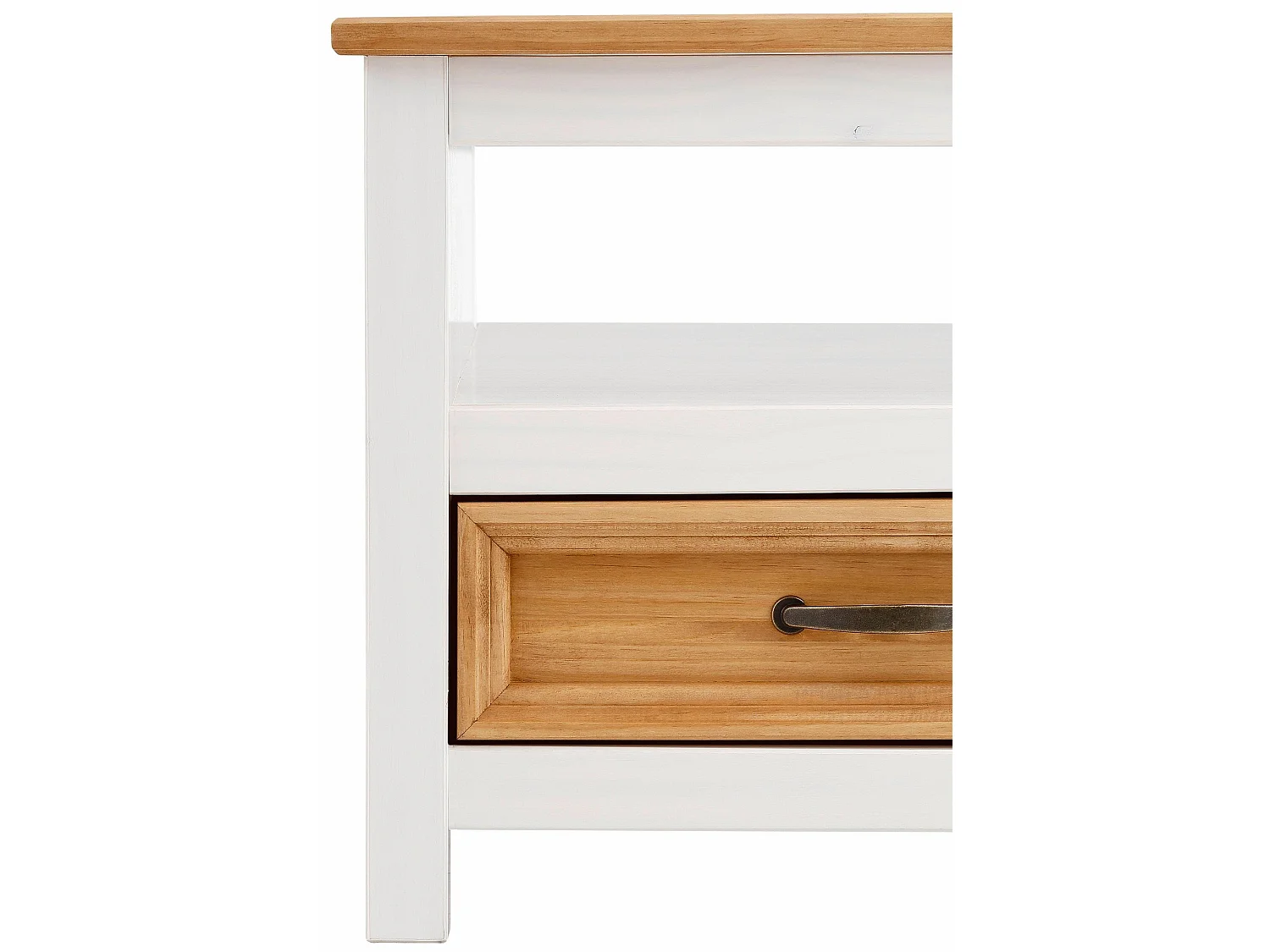 Selma | Table basse en verre et pin nature et blanc