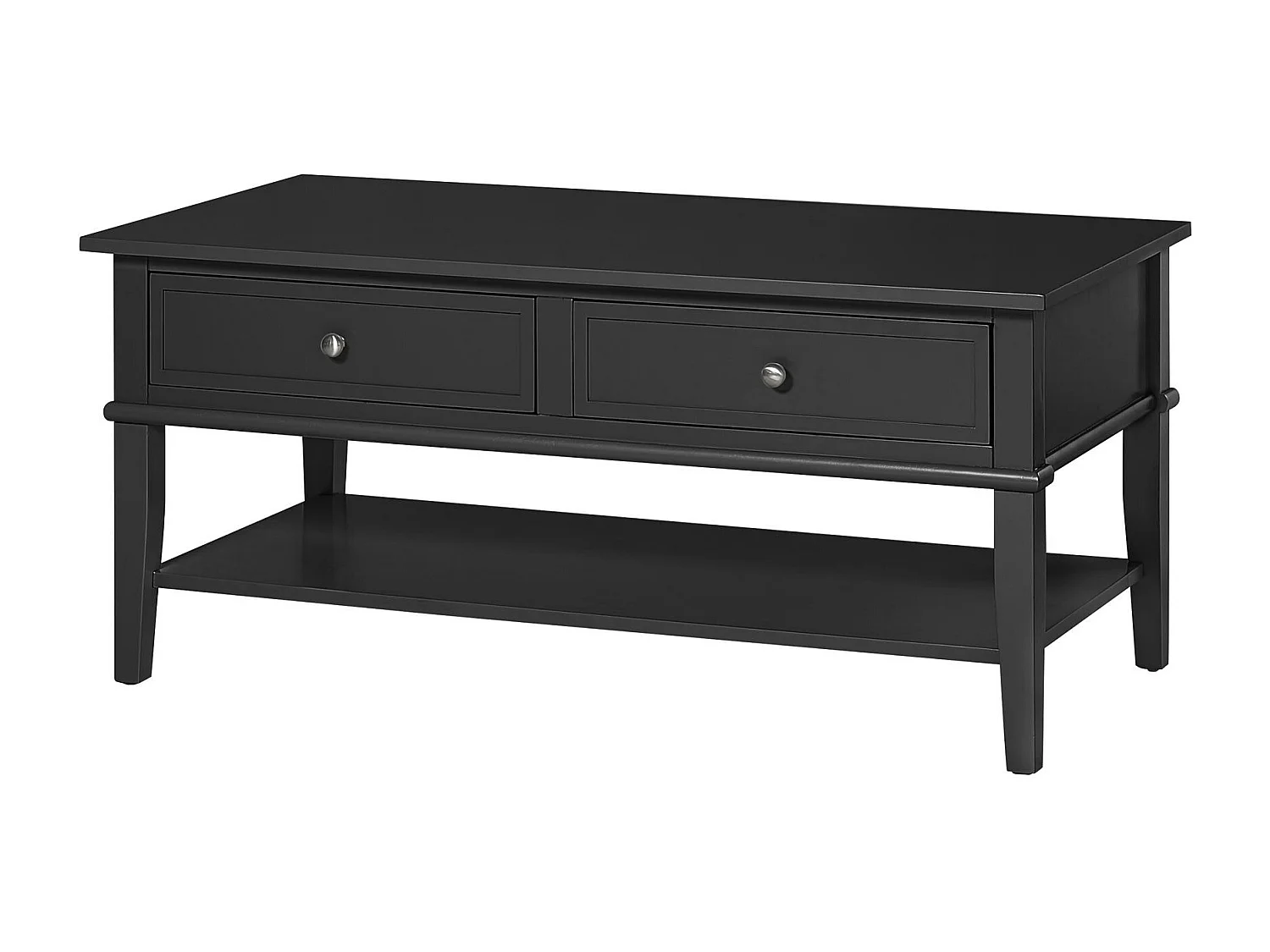Franklin | Table basse avec 2 tiroirs en MDF Noir