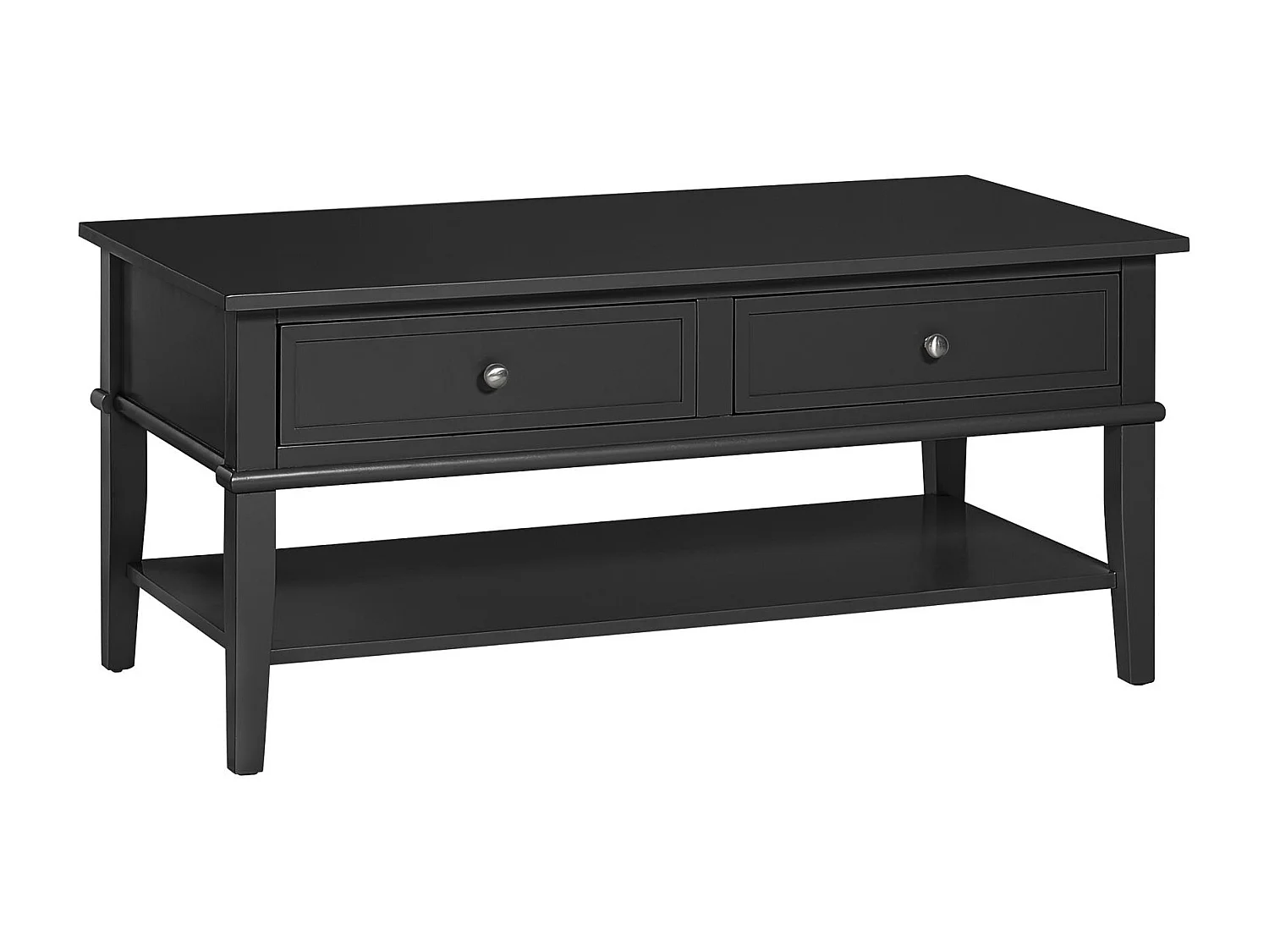 Salontafel met 2 laden in MDF zwart