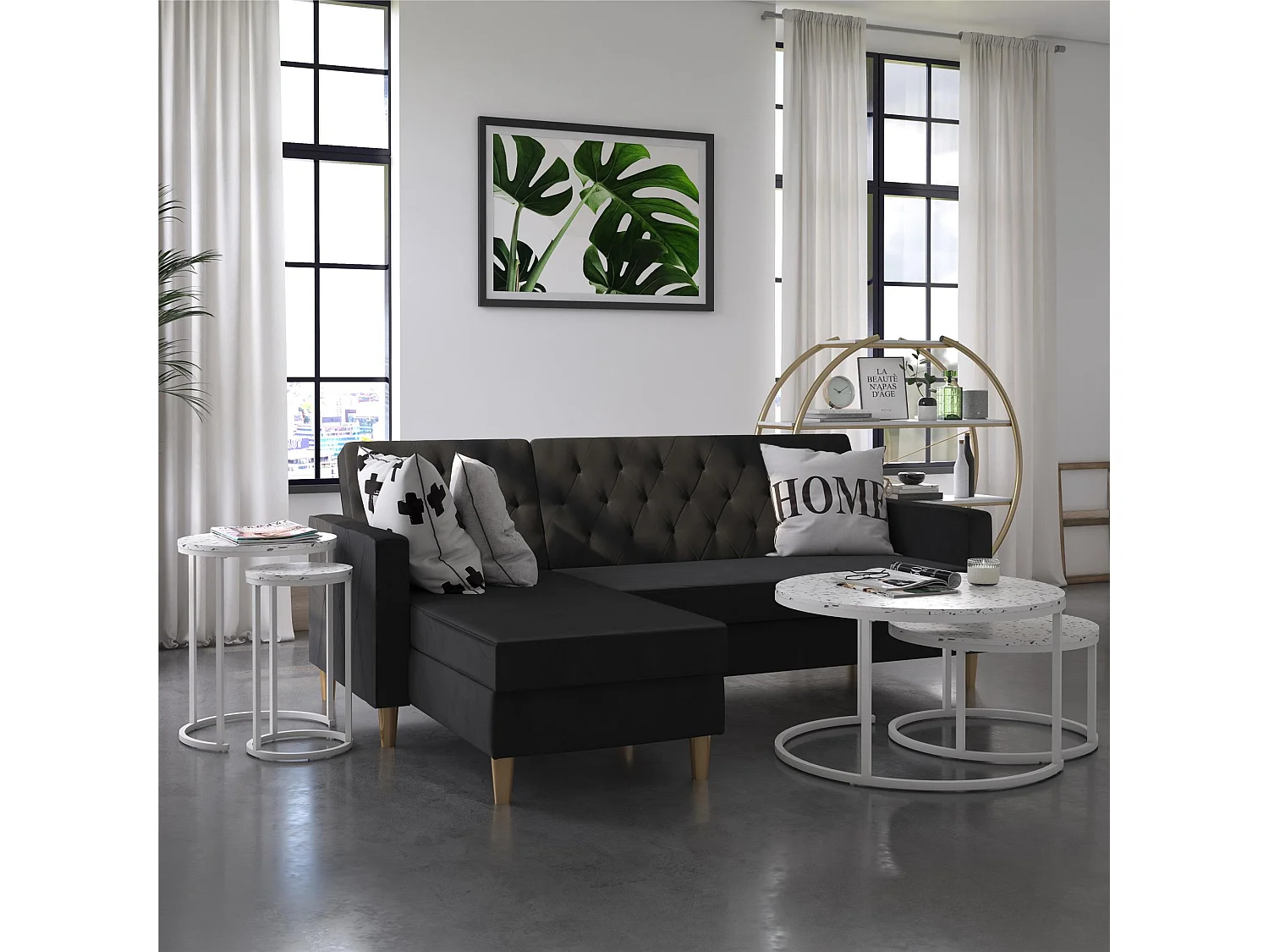 Amelia | Tables gigognes en MDF terrazzo