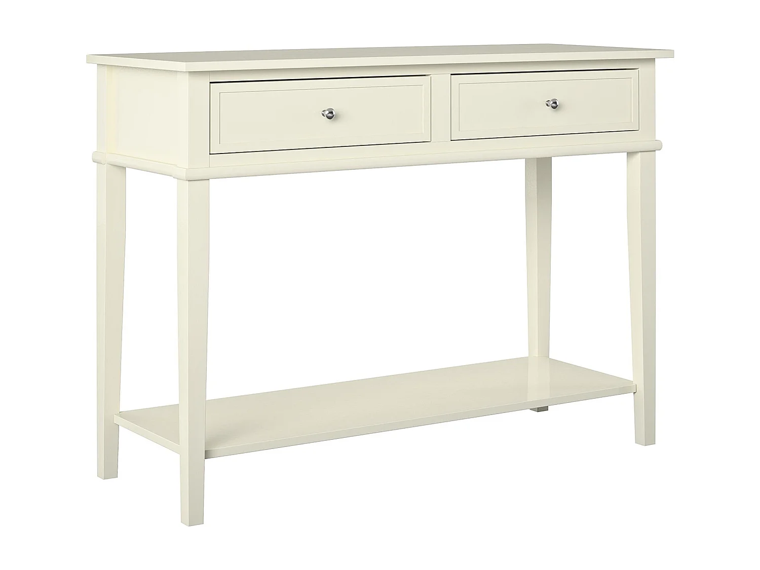 Franklin | Consola con 2 cajones en efecto madera blanco