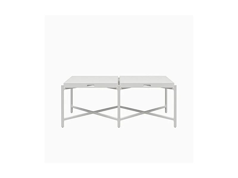 Salontafel met verwijderbaar dienblad in MDF wit