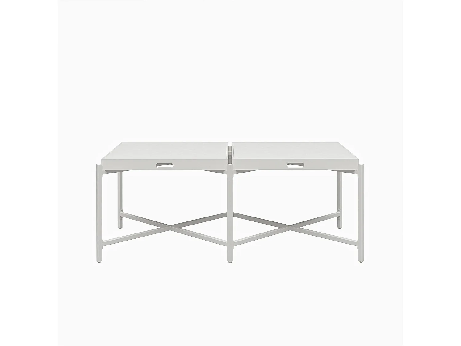 Salontafel met verwijderbaar dienblad in MDF wit