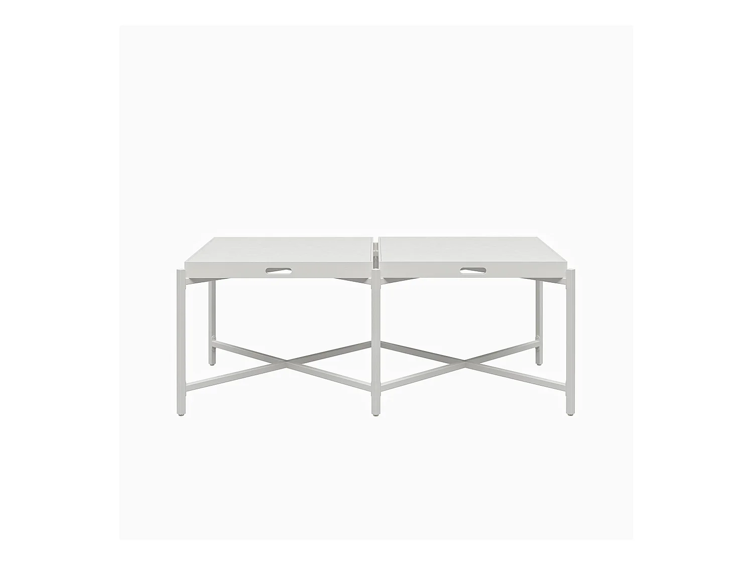 Poly | Table basse avec plateau amovible en MDF blanc