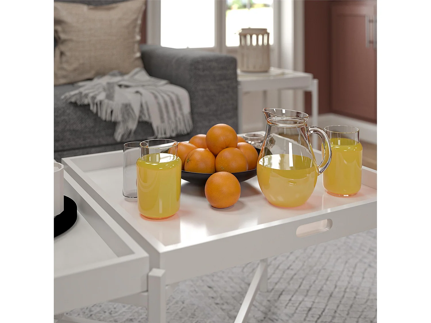 Poly | Table basse avec plateau amovible en MDF blanc