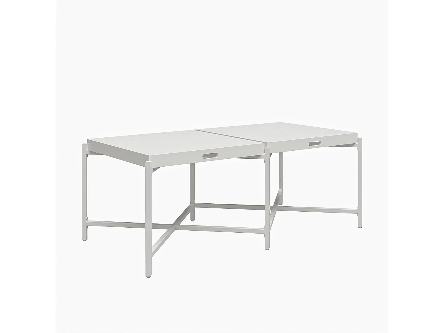 Poly | Table basse avec plateau amovible en MDF blanc