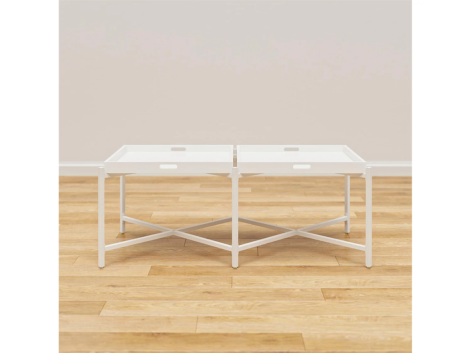 Poly | Table basse avec plateau amovible en MDF blanc