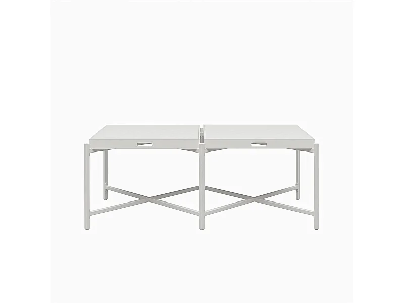 Poly | Table basse avec plateau amovible en MDF blanc