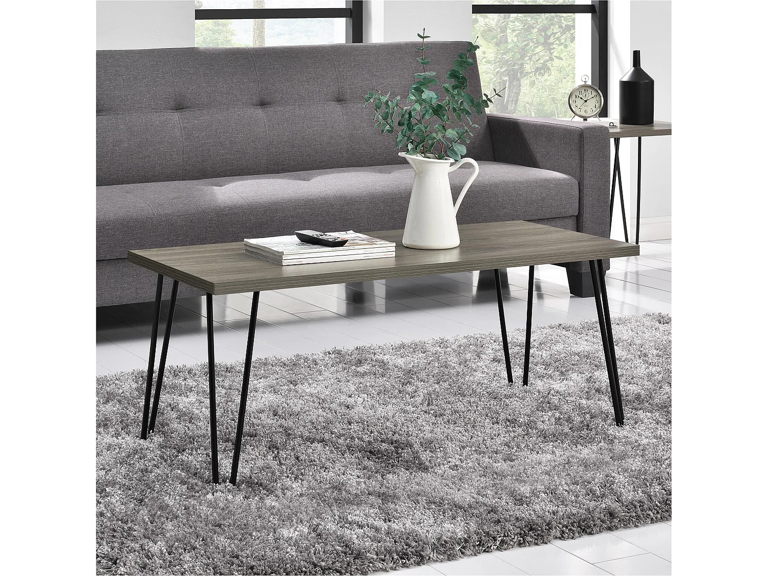 Couchtisch Rechteckig aus laminierter Spanplatte Eiche