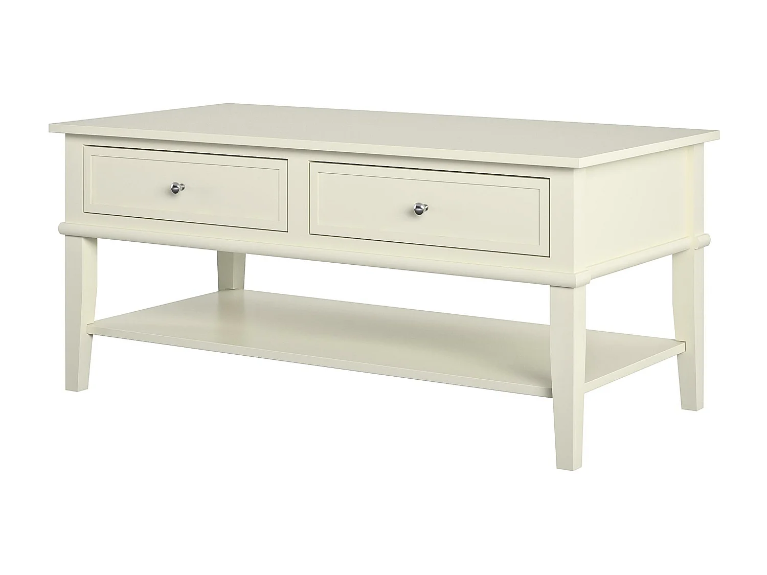 Salontafel met 2 laden in MDF Wit