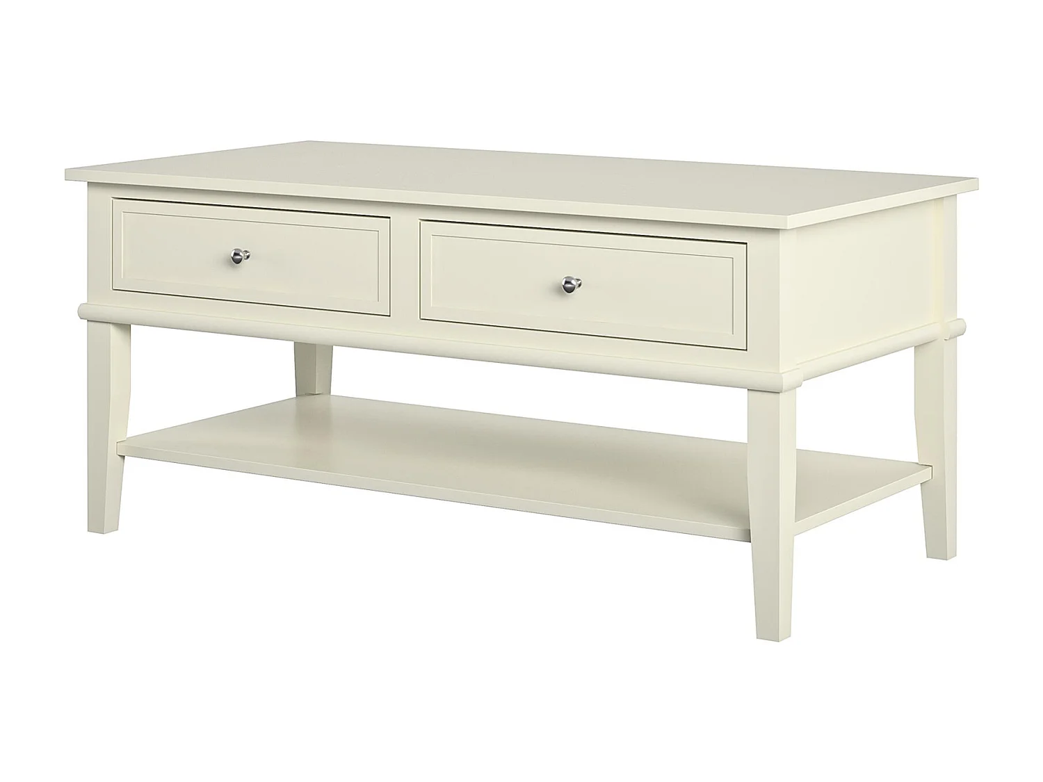 Salontafel met 2 laden in MDF Wit