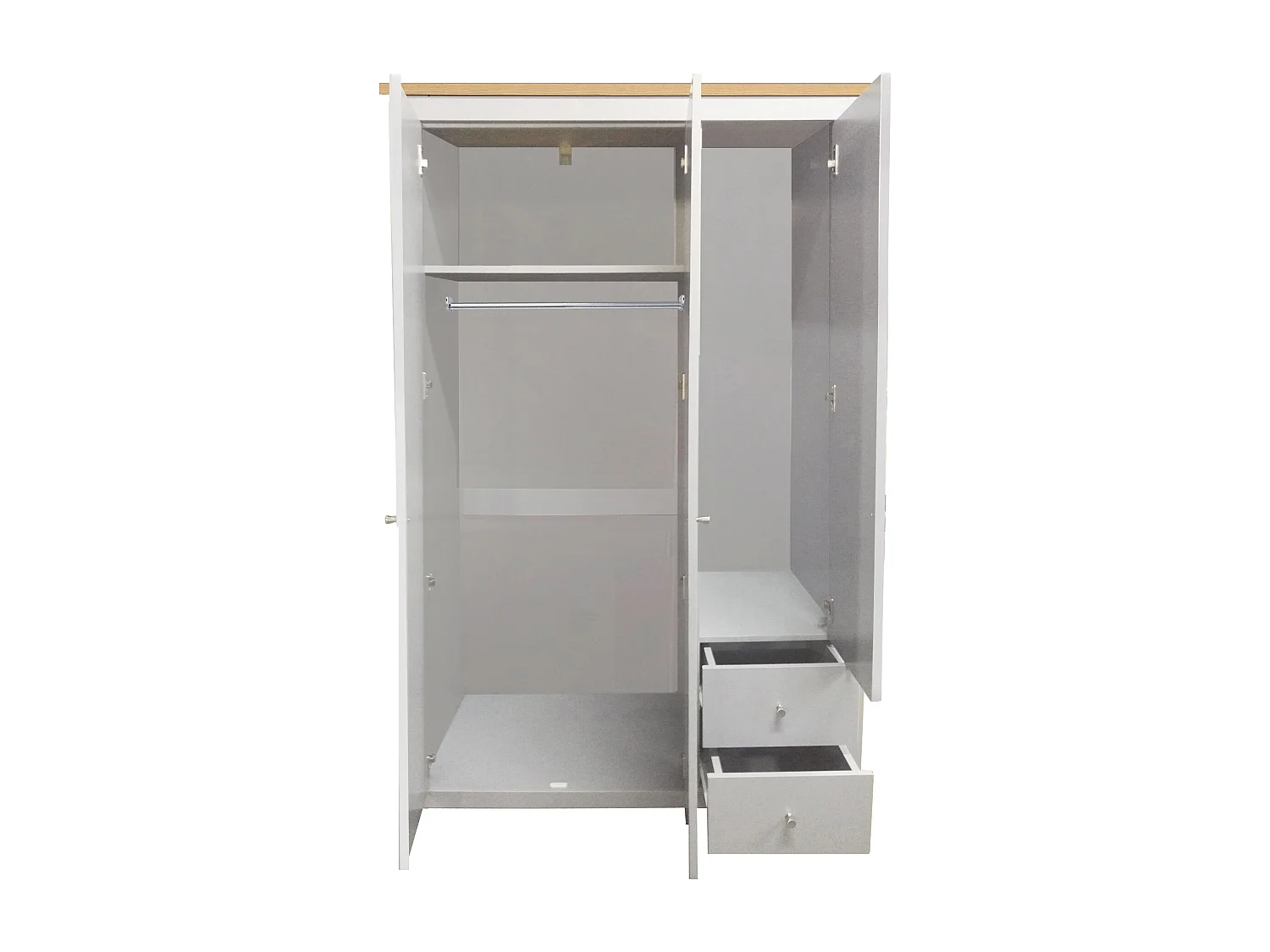Armario con 2 cajones en MDF roble y gris