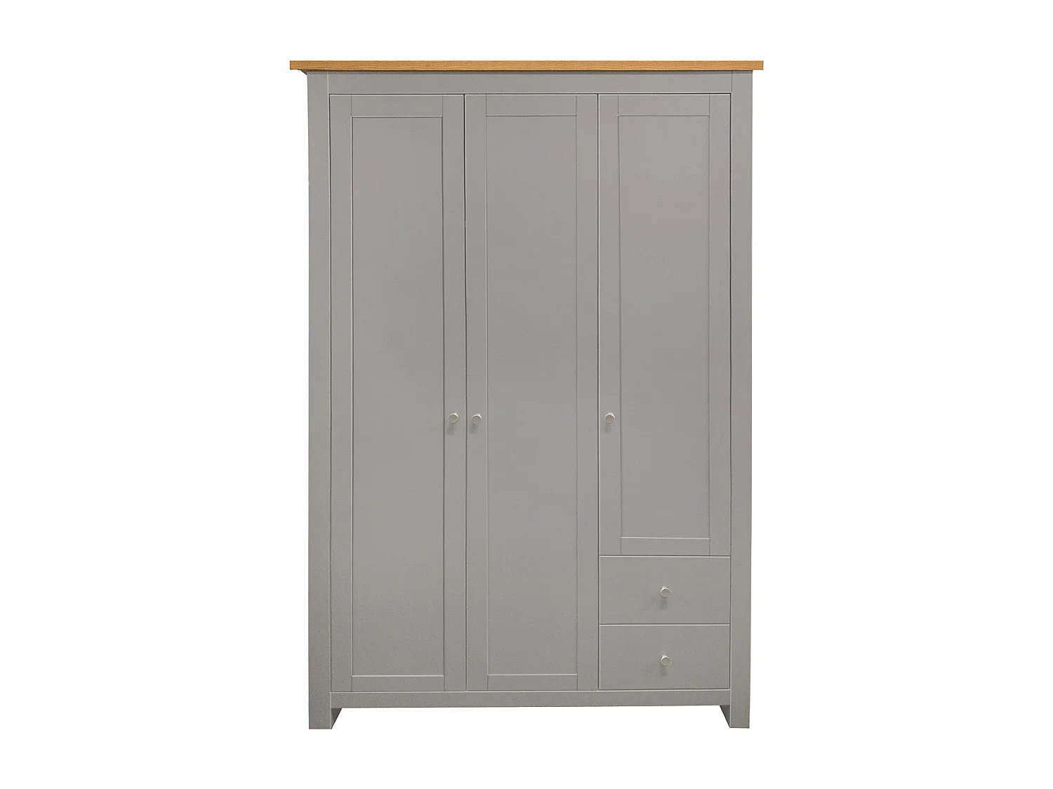 Armario con 2 cajones en MDF roble y gris