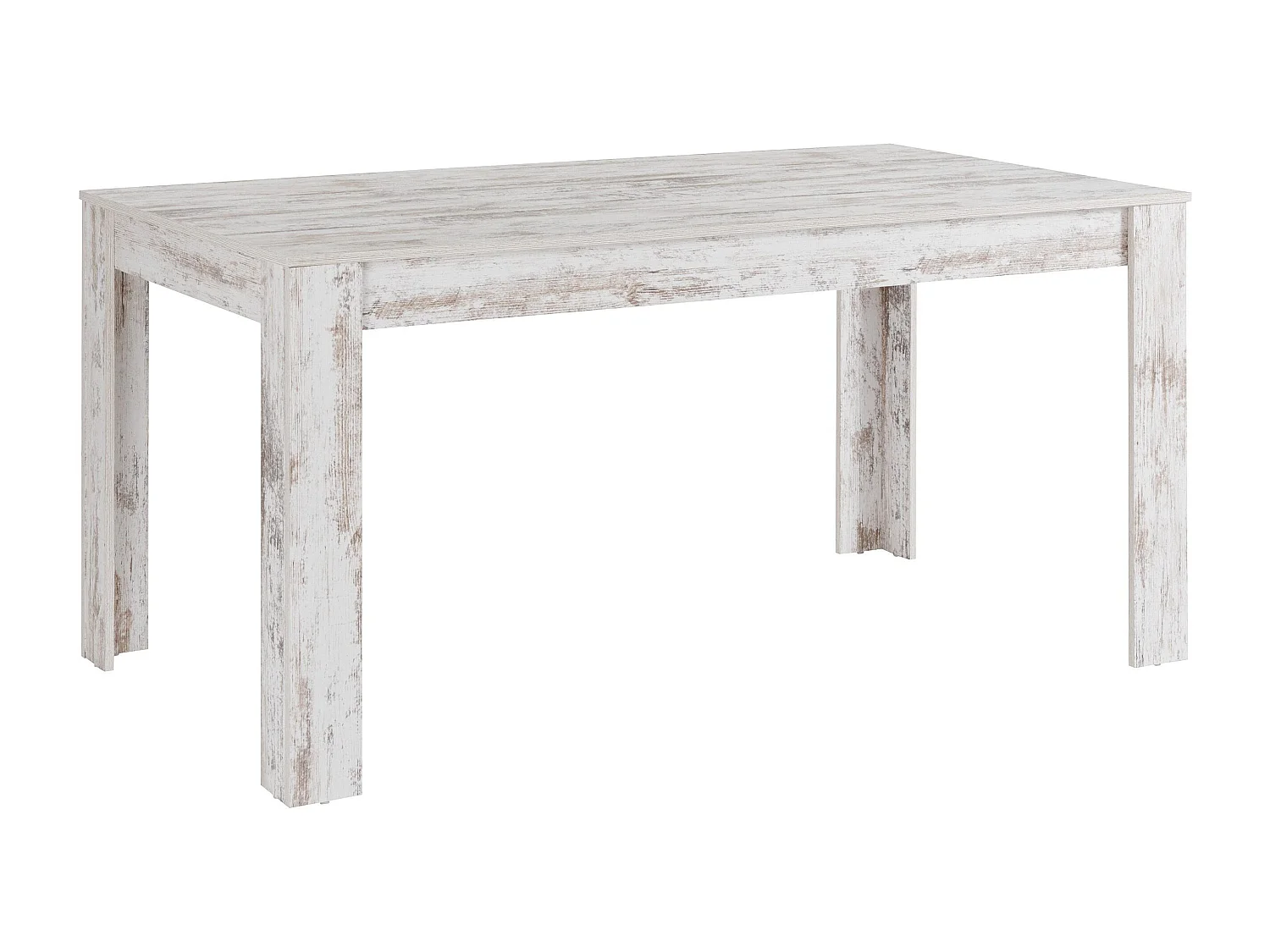 Lynn | Mesa de Jantar 160x90 cm 8 lugares em MDF Branco antigo