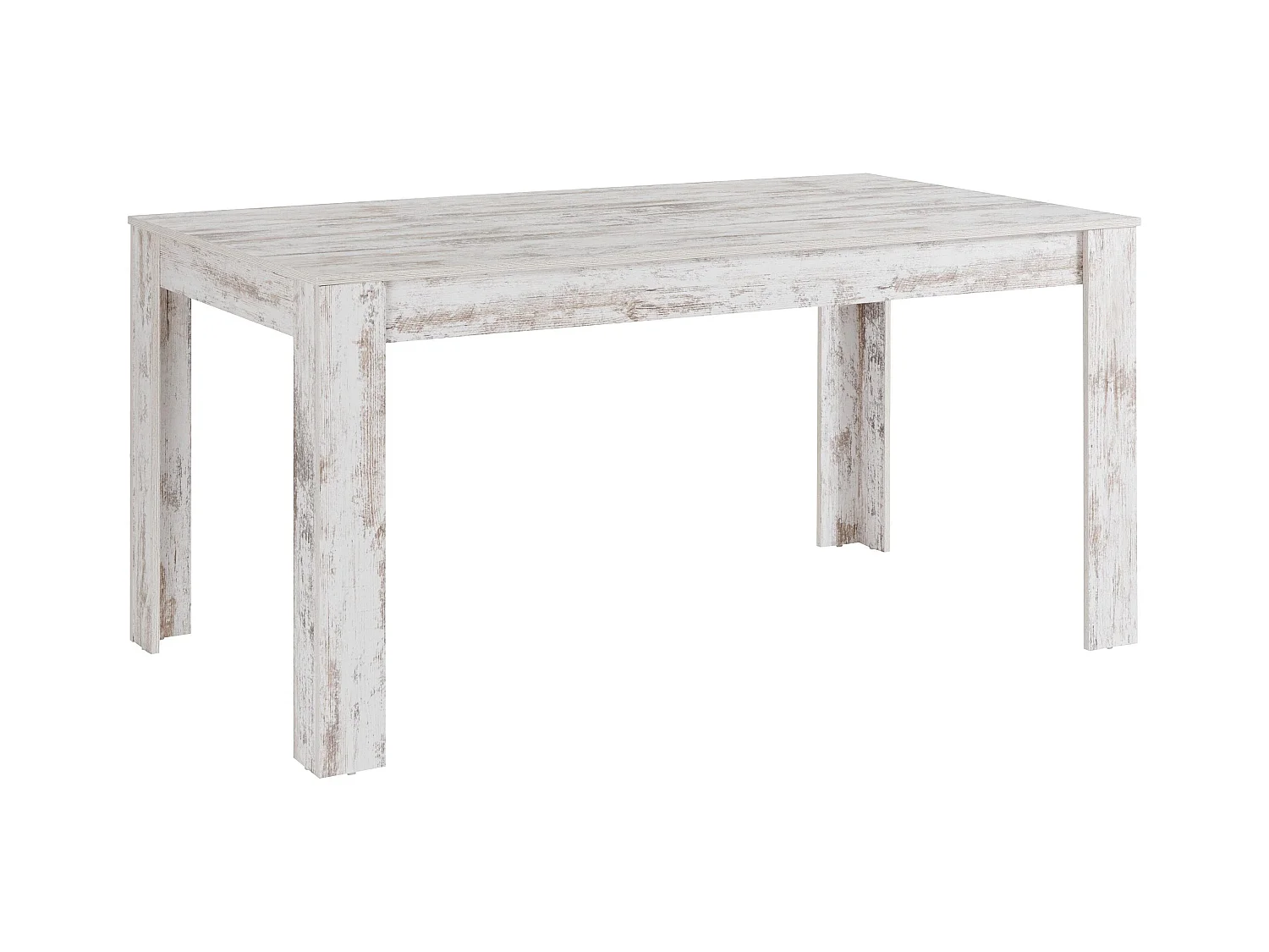 Lynn | Table à manger en MDF blanc antique