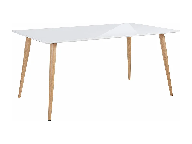 Tavolo da pranzo lucido in MDF bianco