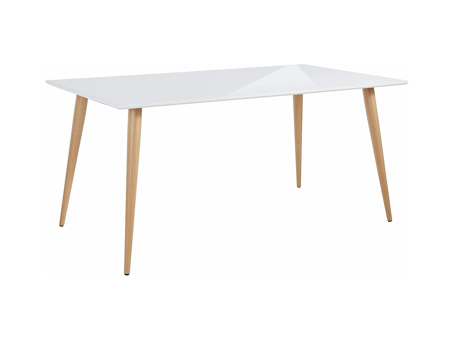 Aspen | Table à manger haute brillance en MDF blanc